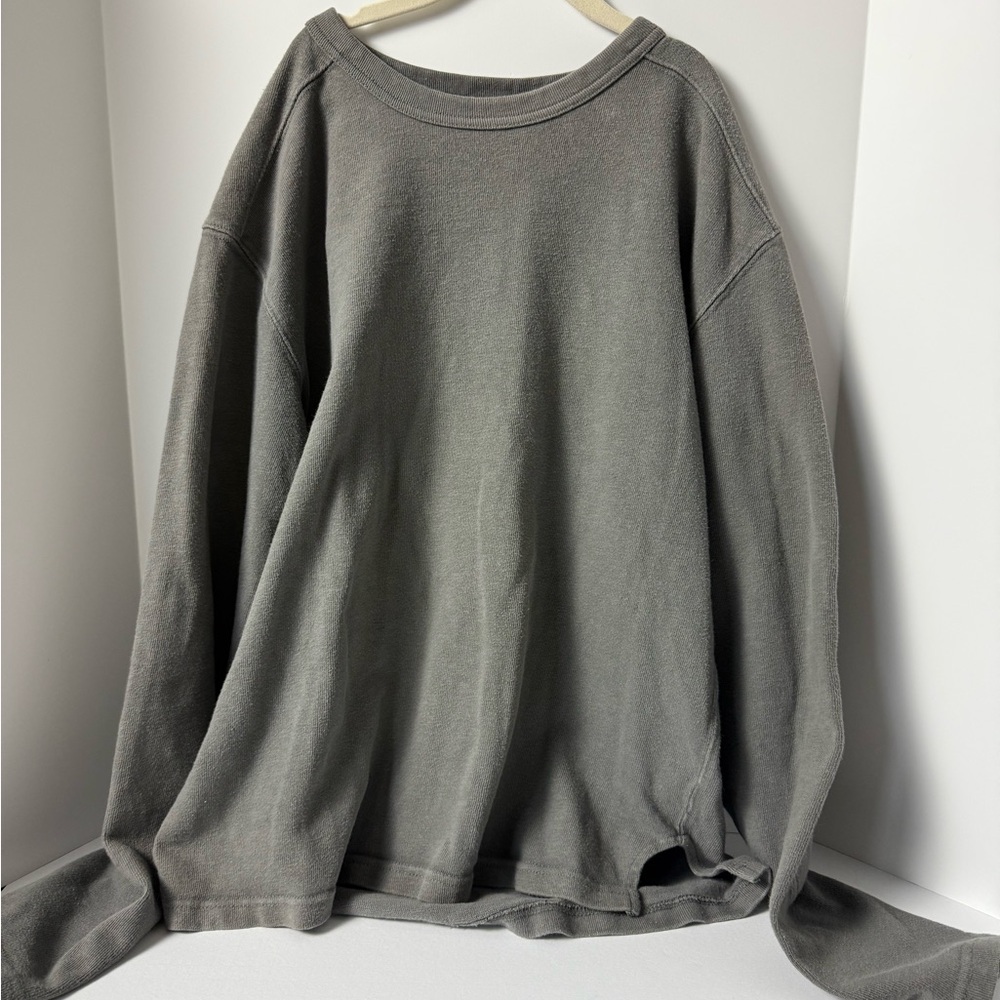 Buck Mason Field-Spec Rugby Crew in Gray/Green